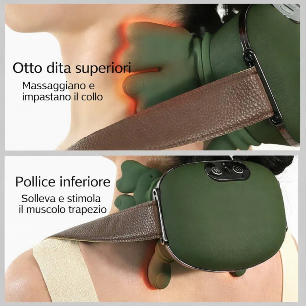 Massaggiatore Cervicale Portatile con 3 Modalità e Funzione Riscaldante